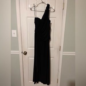 NWT Blu Sage formal black dress one shoulder